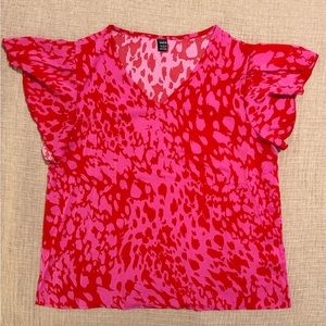 Brand new! SHEIN silky work blouse/top. Valentines ❤️🩷 colors!